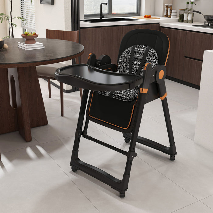Convertible Baby High Chair To Rocker With 5 Point Harness