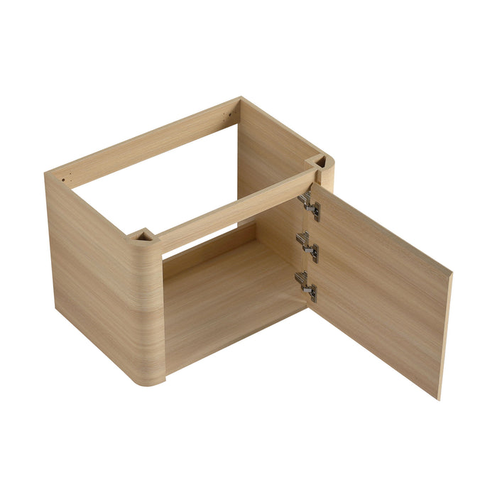 Wall Mounted Bathroom Vanity With Sink, Storage Shelves & Soft Close Door