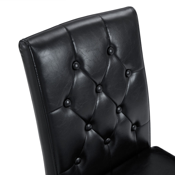 Dining Chairs With Ergonomic Buckle Backrest For Family Dining Rooms