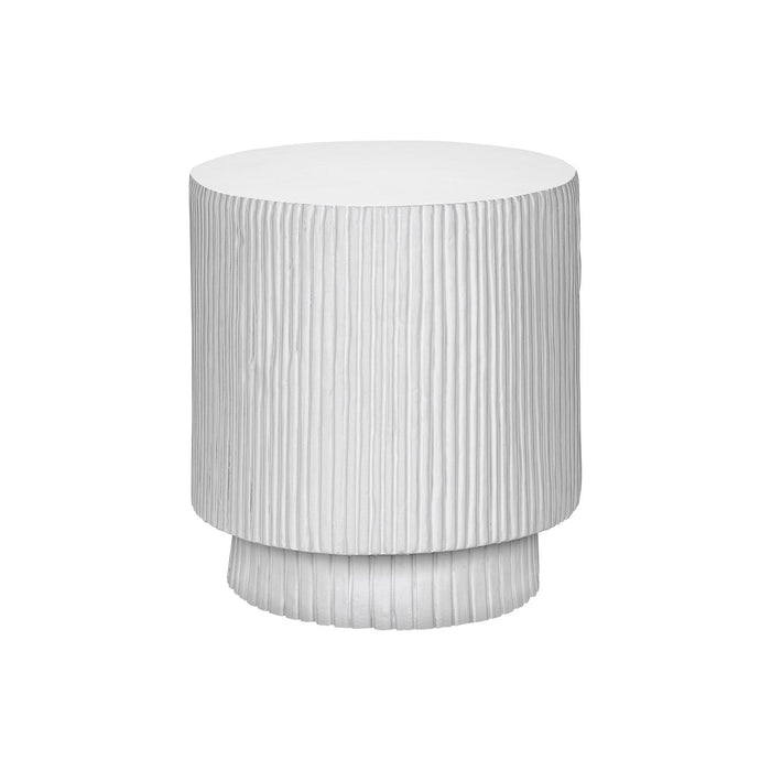 Round Accent Table, Indoor Outdoor - White