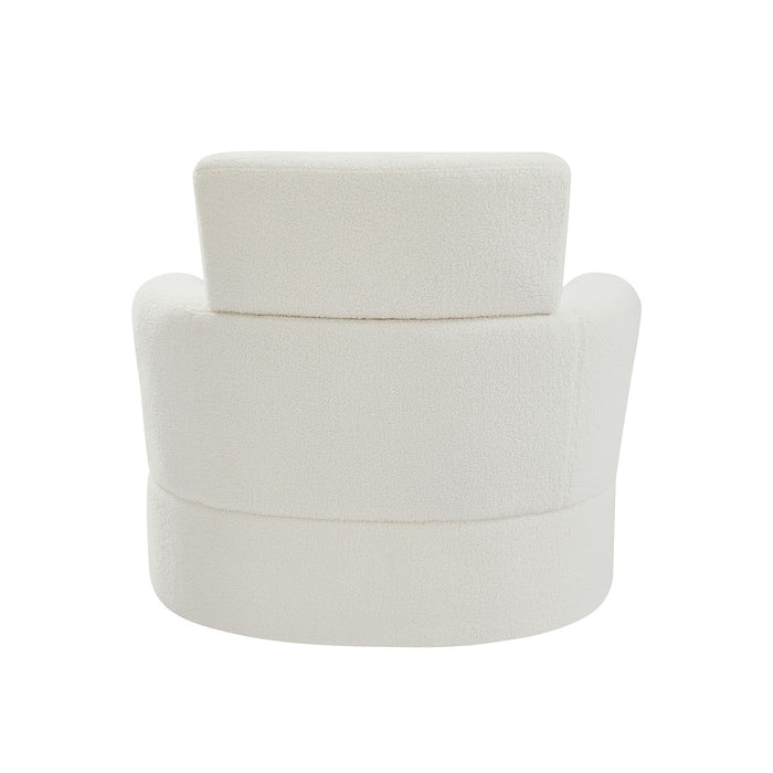 360° Swivel Chair Upholstered Accent Barrel Chair With Adjustable Headrest