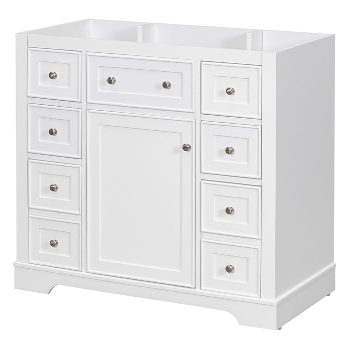 Modern Bathroom Vanity Base Only With 1 Cabinet And 6 Drawers