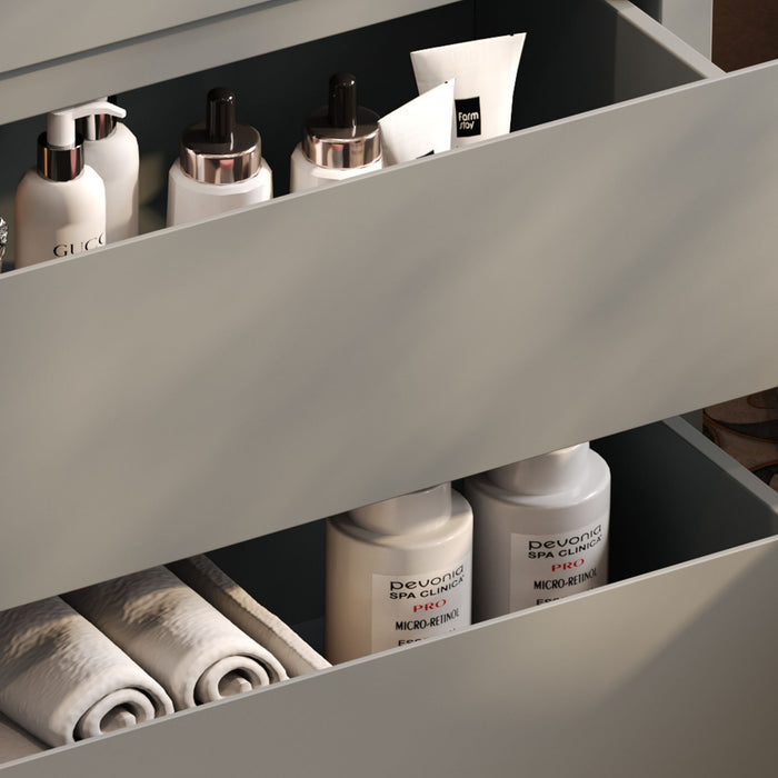 Freestanding Bathroom Vanity With Ceramic Sink, 2 Full Extension Drawers