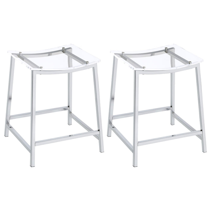 Staten - Backless Counter Stool (Set of 2) - Chrome