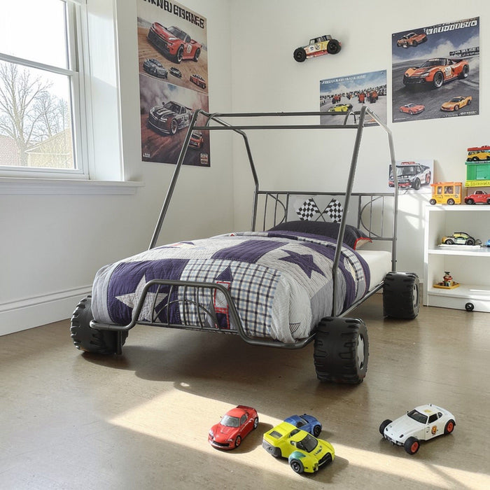Xander - Twin Go Kart Bed - Gunmetal