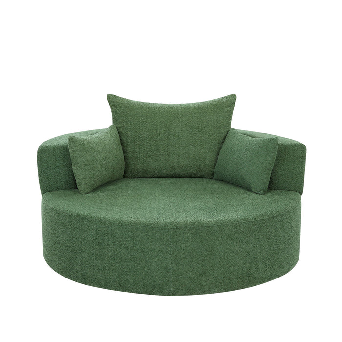 360° Swivel Accent Barrel Chair With 3 Removable Pillows For Living Room