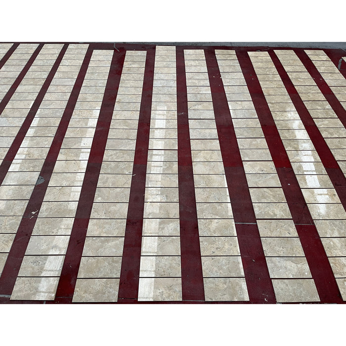 Marble For Floor And Wall Polished Marble Tile Stone (Set of 4) - Beige / Gold