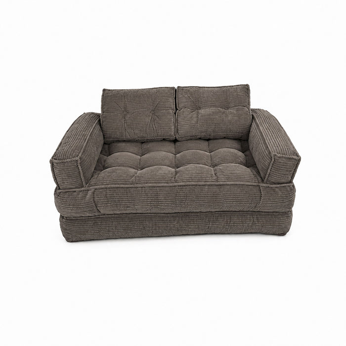 2 Seater Modular Corduroy Sofa With Chaise Lounge For Living Room
