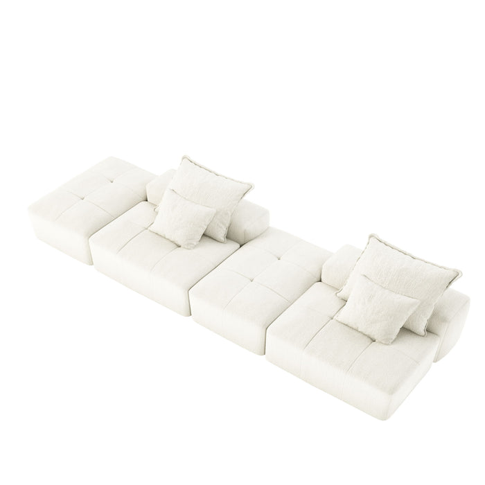 Modern Oversized Diy Combination Modular Sectional Sofa With Pillows