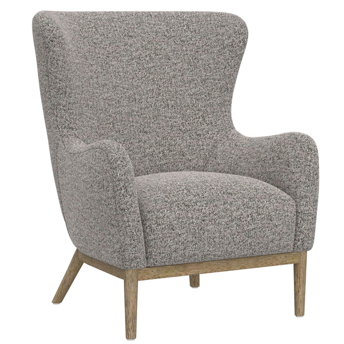 Everett - Accent Chair With Exposed Solid Wood Trim And Legs - Gravel