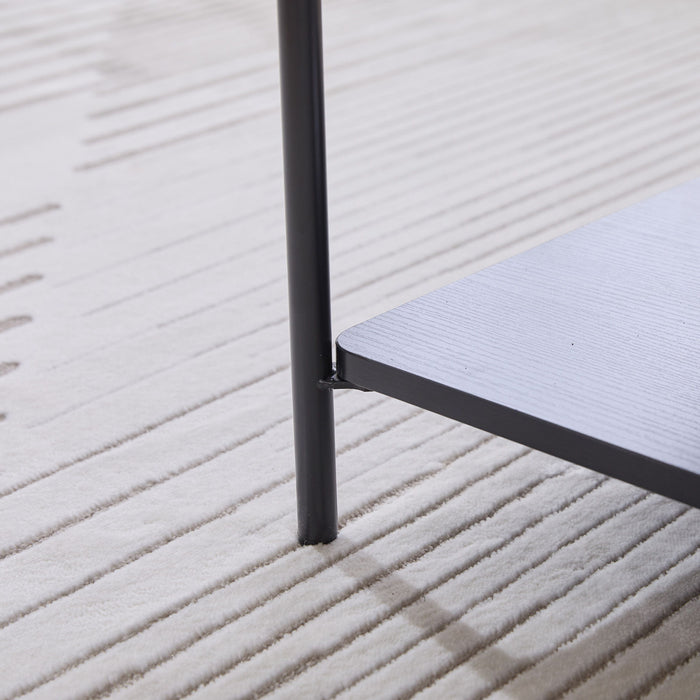 Upholstered Ottoman Coffee Table Foot Rest With Open Storage