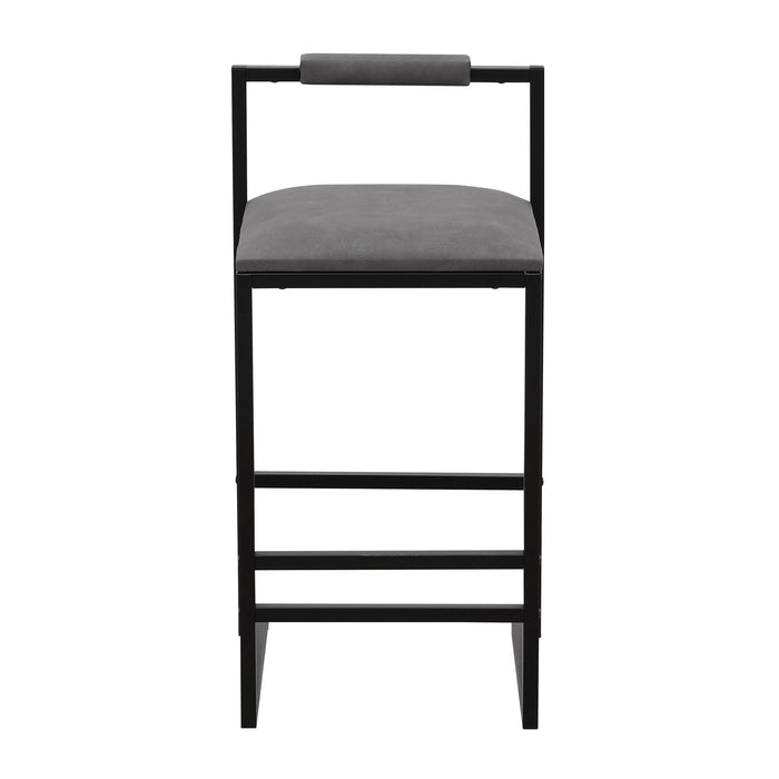 Elegant Bar Stool Set With Backrest And Footrest, Counter Height (Set of 2)