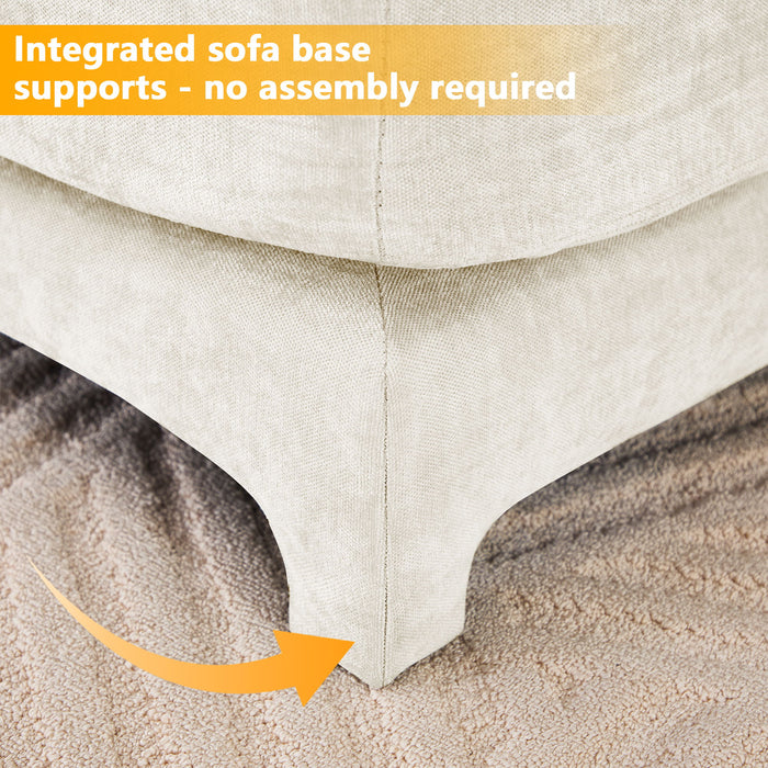 Stylish Sofa With Ottoman And Lumbar Pillows, Ergonomic Design