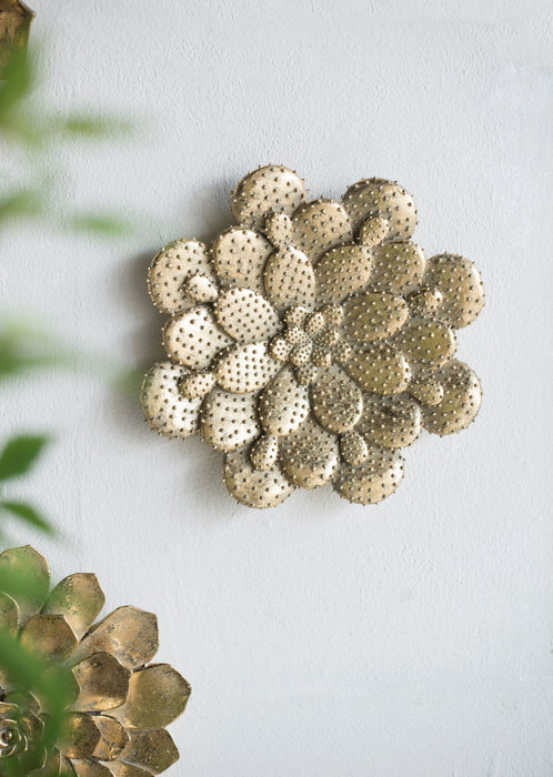 3 Piece Succulent Wall Plaque - Gold