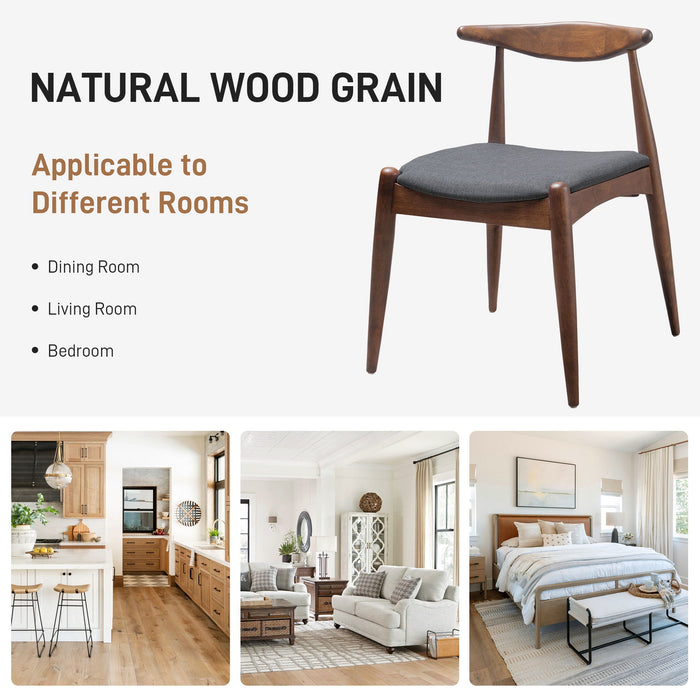 Dining Chairs With Ergonomic Backrest & Comfort Cushions (Set of 2)