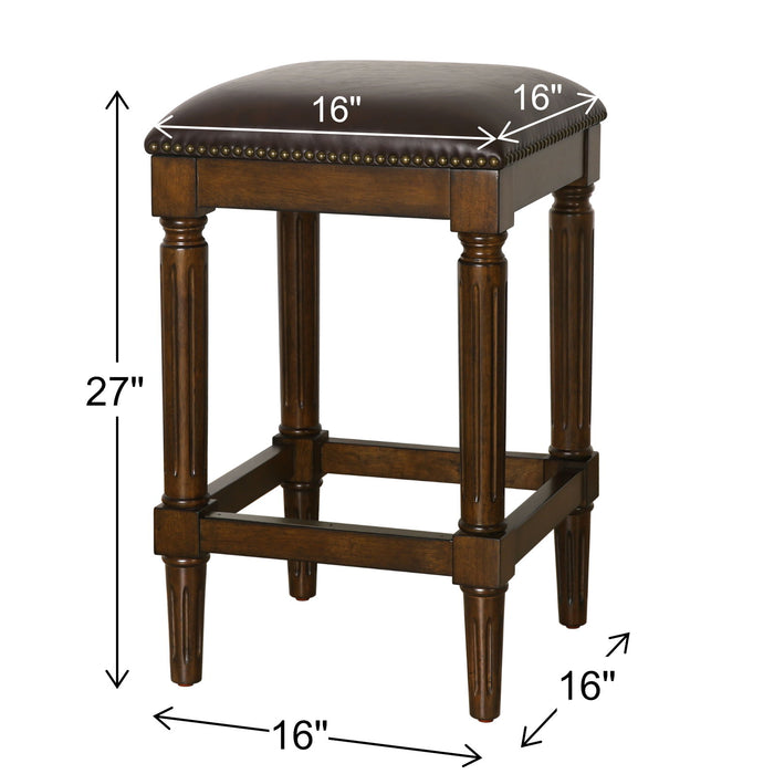 Square Stool With Upholstered Seat
