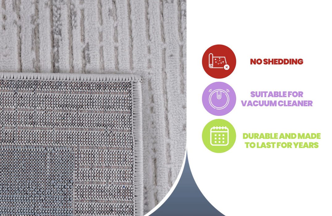 Marfi - 8' X 10' Bordered Area Rug - Blue / Ivory