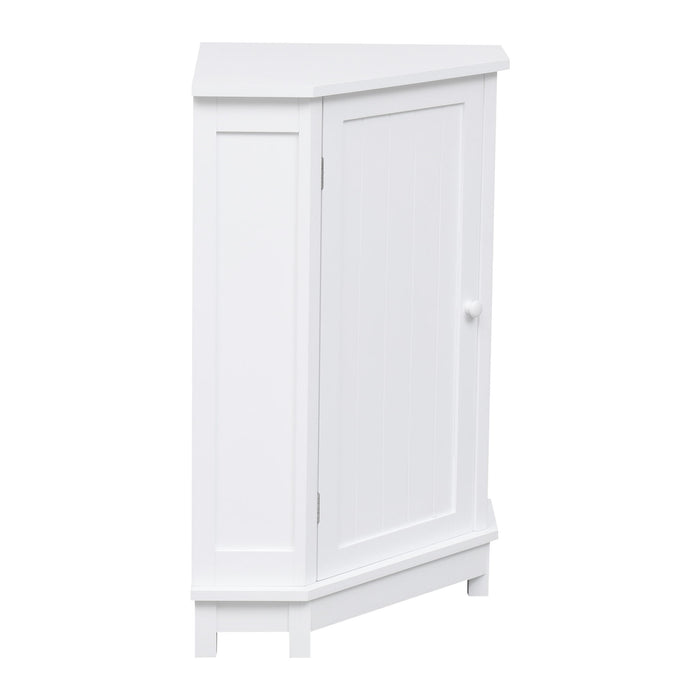 Bathroom Cabinet Triangle Corner Storage Cabinet With Adjustable Shelf Modern Style