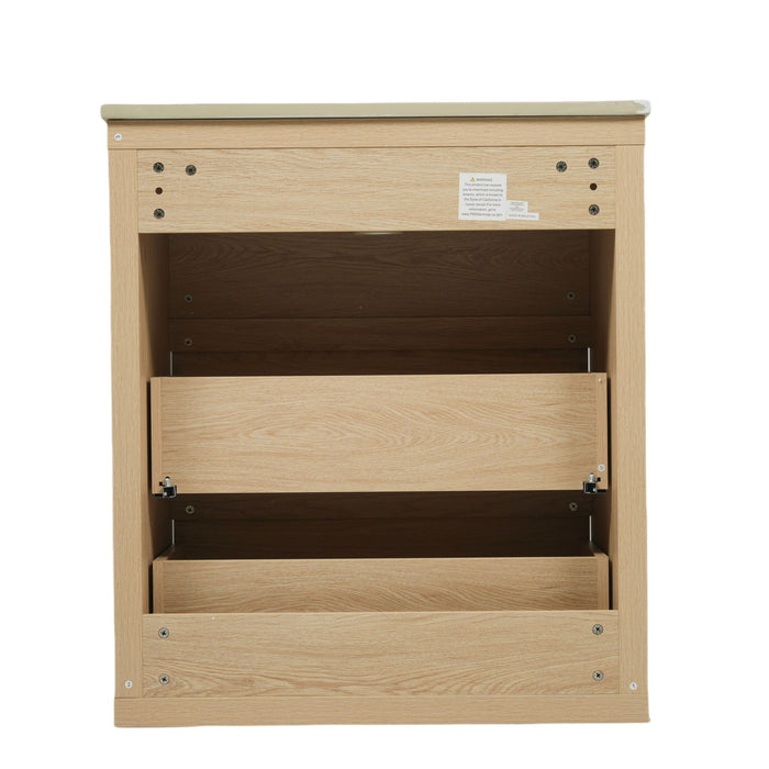 Double Sinks Bathroom Vanity Set With 2 Ceramic Basins