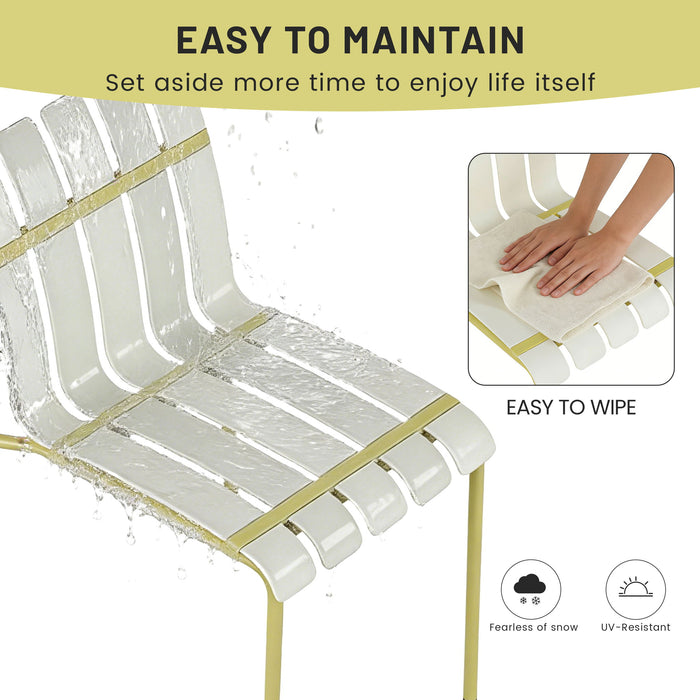 4 Piece Set Of Modern Color Block Designed Single Chairs