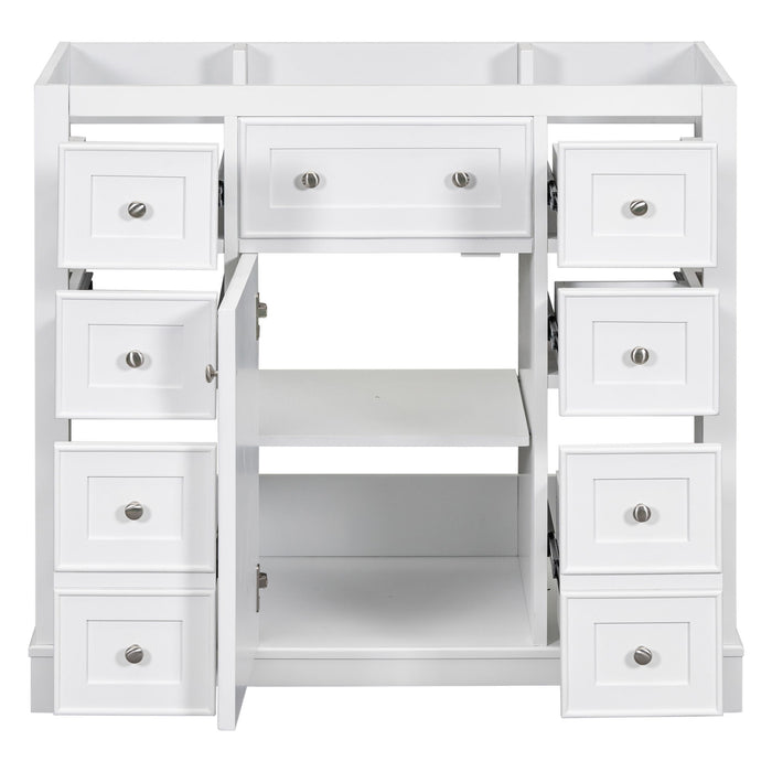 Modern Bathroom Vanity Base Only With 1 Cabinet And 6 Drawers