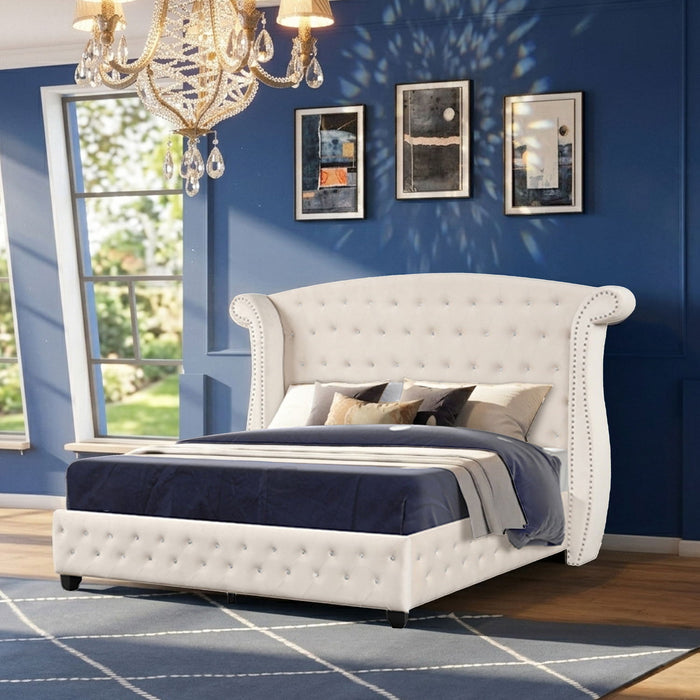 Sophia - Crystal Tufted Upholstered Bed