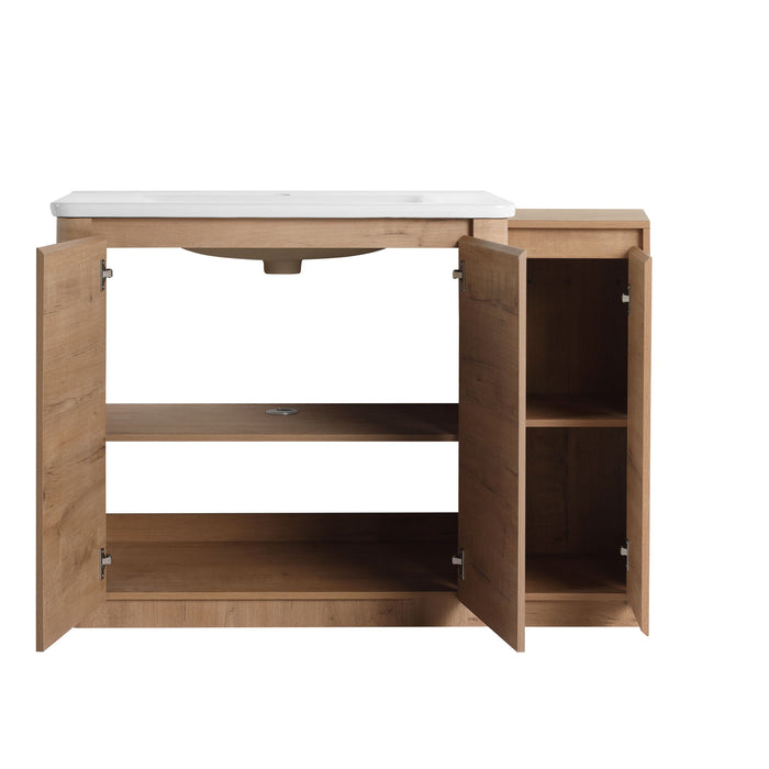 Freestanding Bathroom Vanity With Sink, 1 Small Storage Cabinet, Soft Close Door