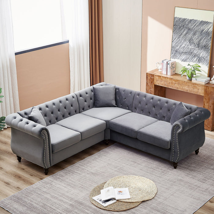 Streamline Modern L-Shaped Corner Sofa