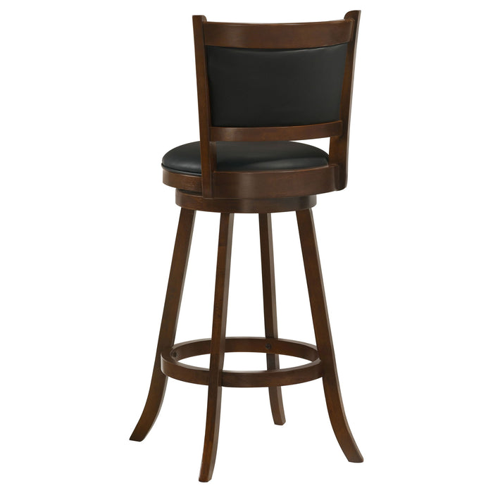 Swivel Stool With Upholstered Seat (Set of 2) - Black / Brown