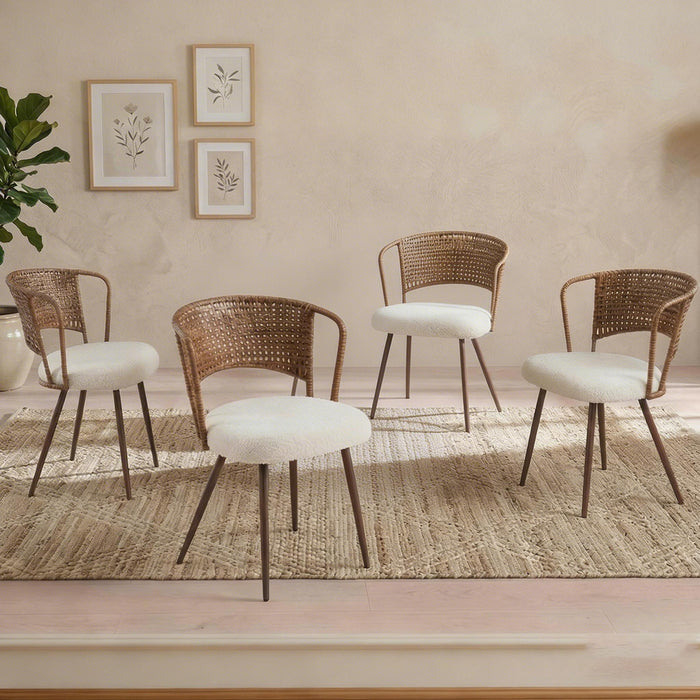 Farmhouse Style Wicker Dining Chair