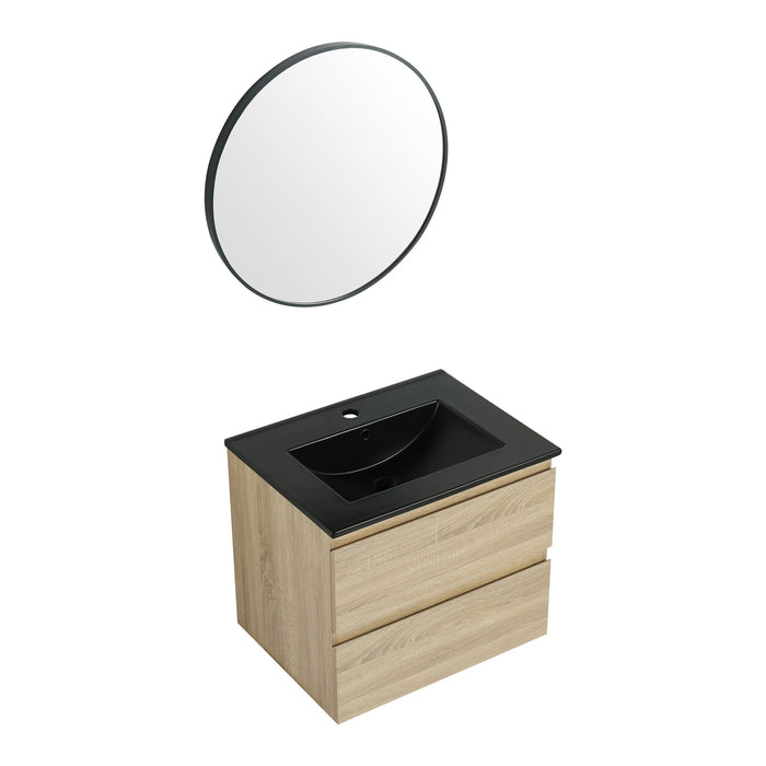 Wall Mounted Bathroom Vanity With Sink, 2 Soft Close Drawers