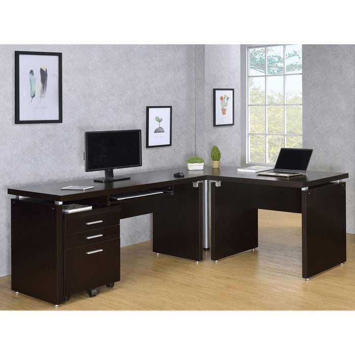 3 Drawer File Cabinetб Compact Office Storage For Home - Brown