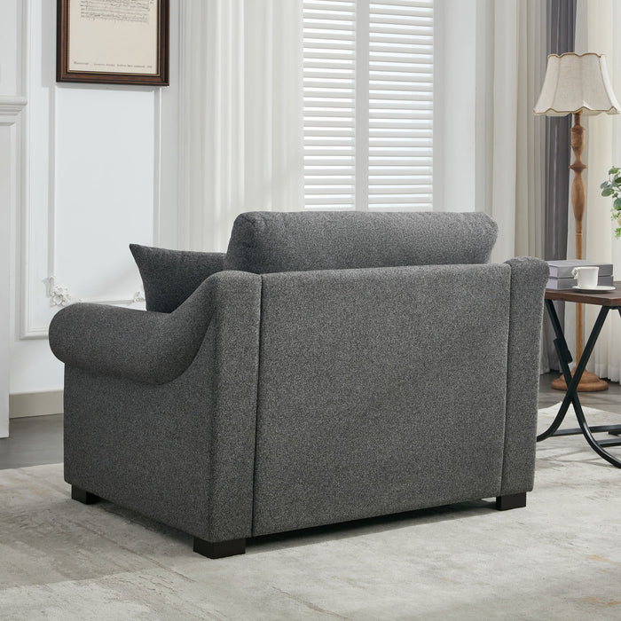 Modern Chenille Oversized Armchair, Chair And A Half, Single Sofa
