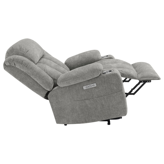 Beca - Upholstered Power Lift Recliner With Cupholders And USB Charging