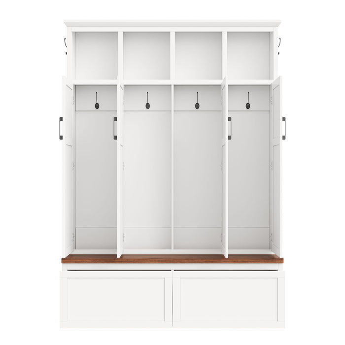 Hall Tree With 4 Hidden Cabinets