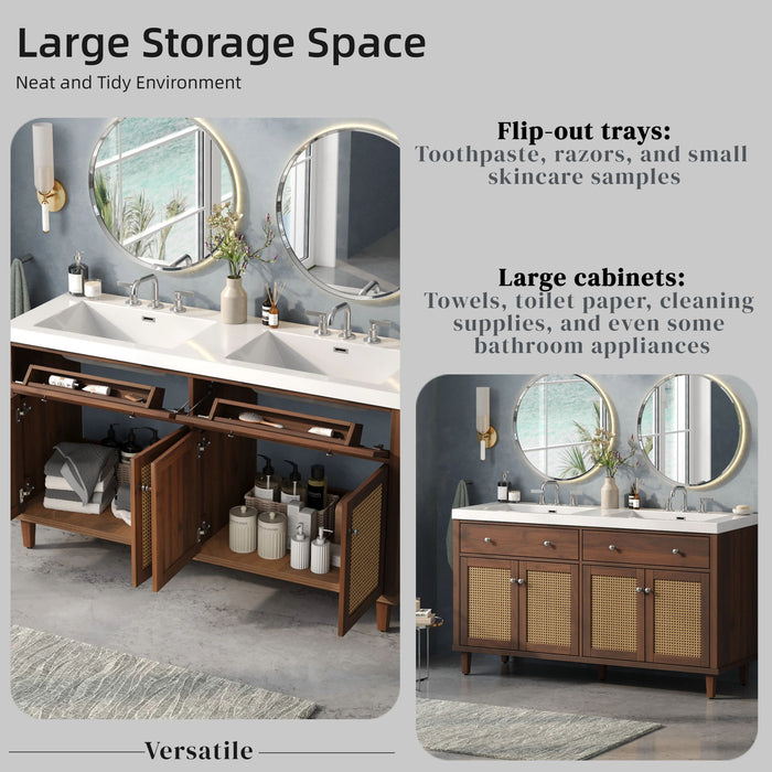 Bathroom Vanity With Double Sink, Large Storage Space