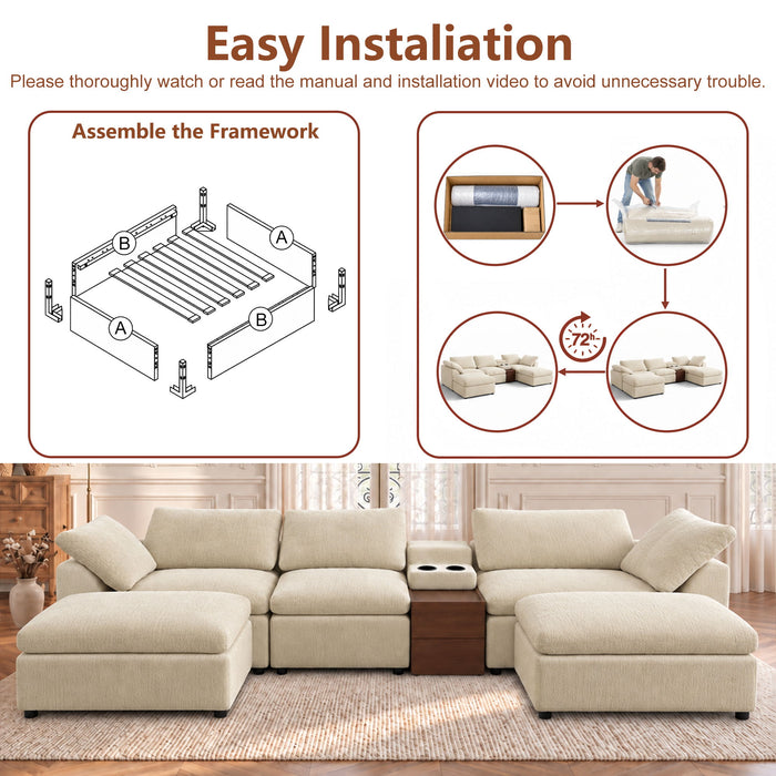 Modular Cloud Couch With Storage Console