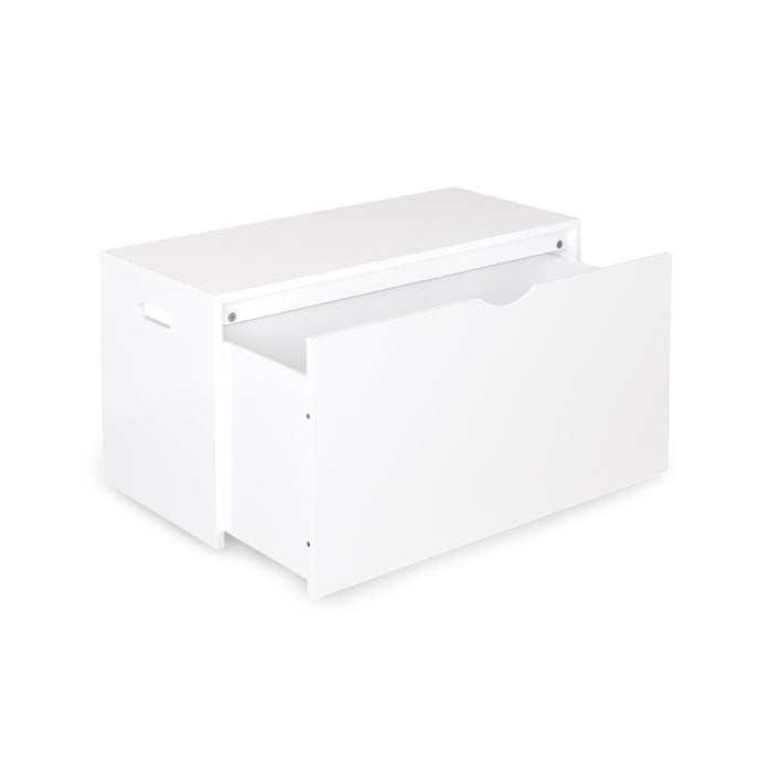 Toy Storage Organizer With Rolling Drawer, Chest With Wheels, Large Pull Out Bin For Nursery - White