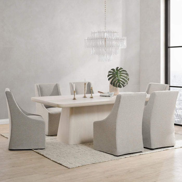 Warwick - Upholstered Rolling Dining Chair