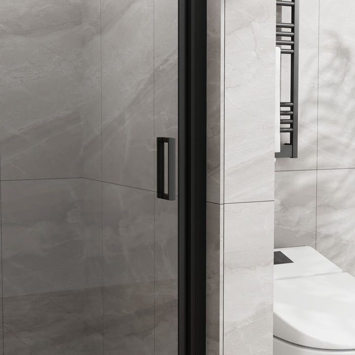 Pivot Shower Door, Tempered Glass, Semi Frameless