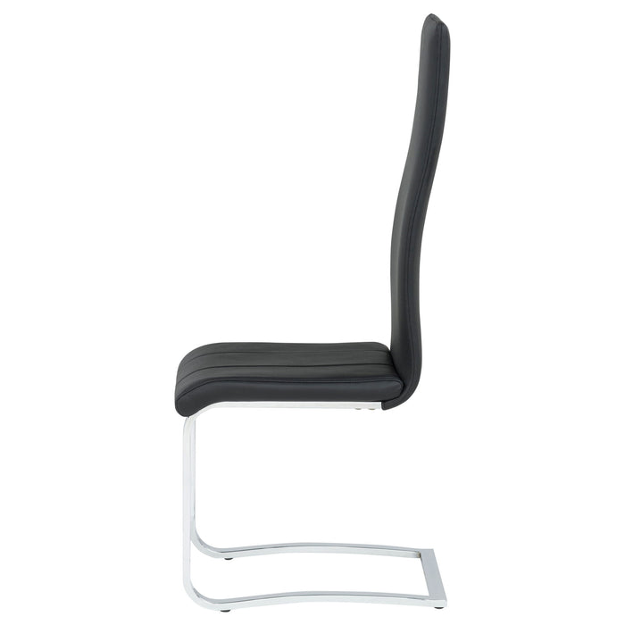 High Back Side Chairs Dining Chairs With Padded Upholstery (Set of 4) - Black