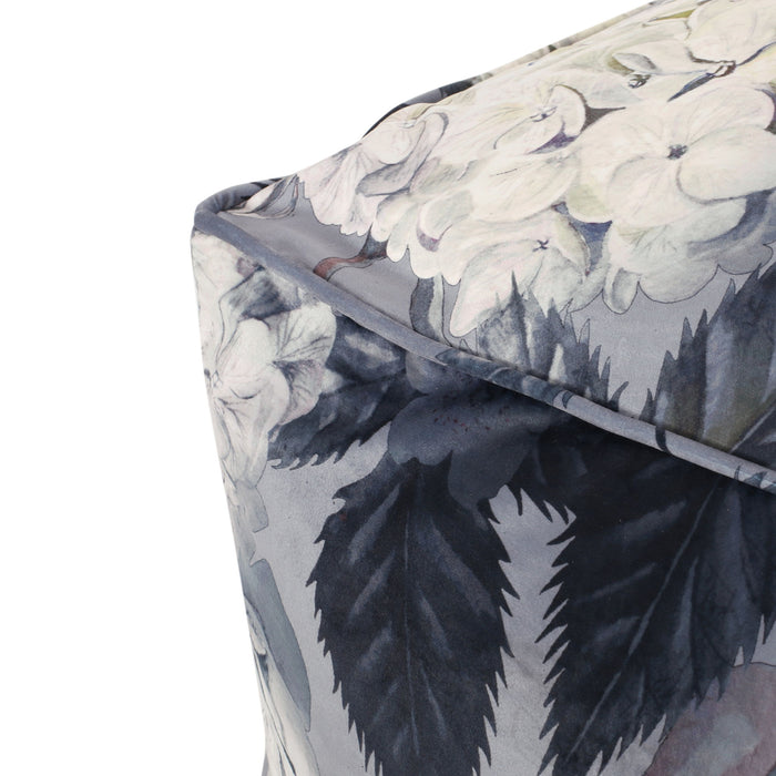 Hazel - Large Square Pouf With Flower Print