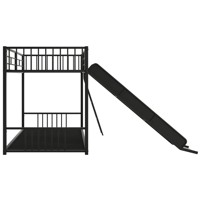 Metal Bunk Bed With Slide, Durable Steel Frame