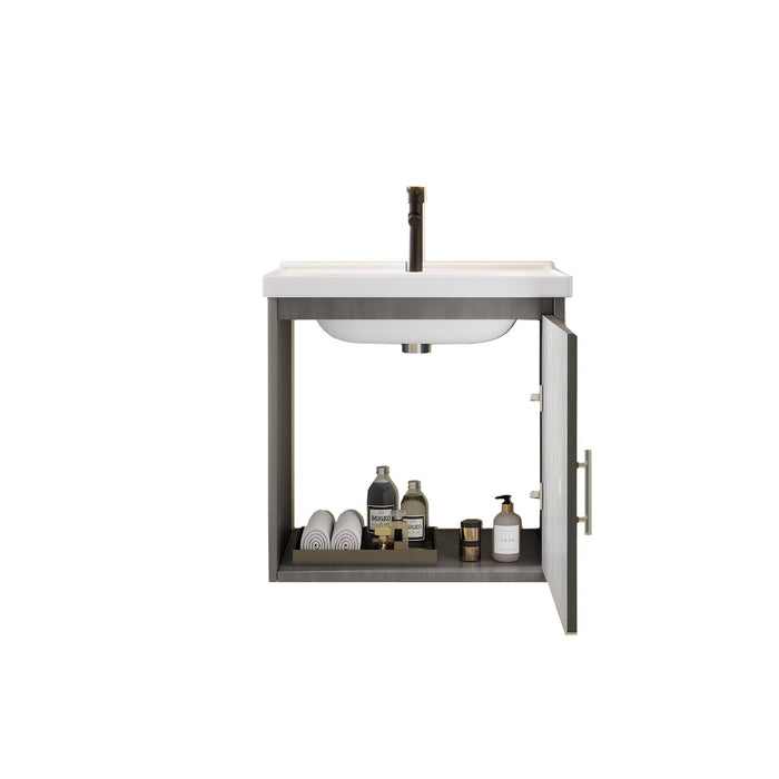 Floating Bathroom Vanity Combo, Wall Mounted Cabinet With Sink & Soft Close Doors For Small Bathrooms