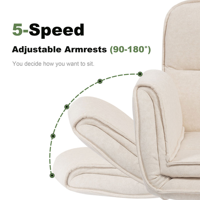 Criss Cross Swivel Desk Chair With Adjustable Armrests & Wheels For Home Office