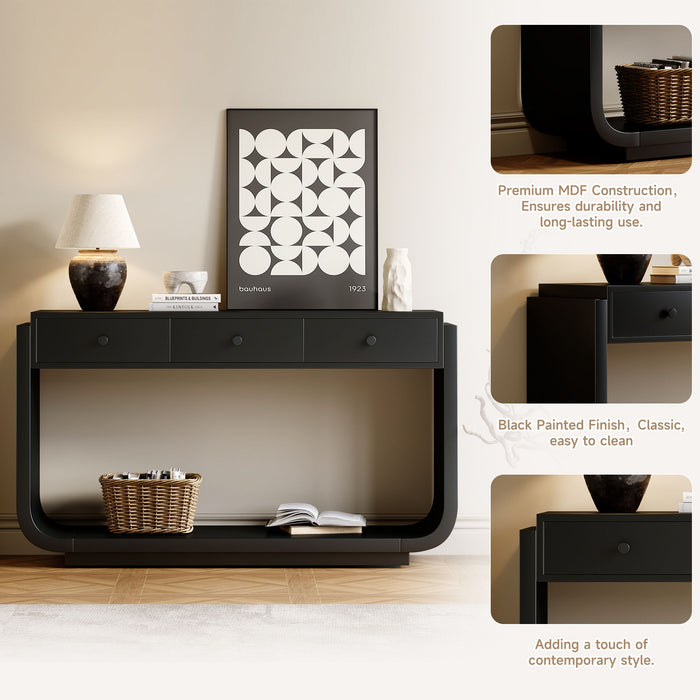 Console Table With 3 Drawers, Display Shelf