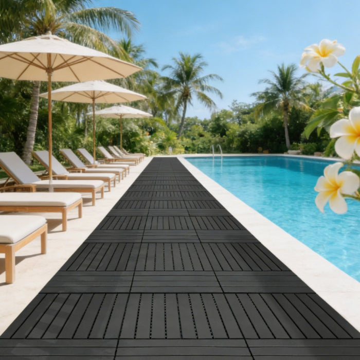22 Piece Interlocking Outdoor Deck Tiles