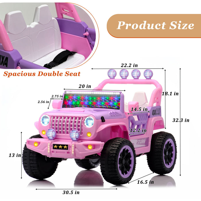 Electric Car With Remote Control, Colorful LED Lights, USB & MP3