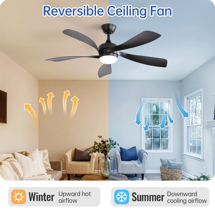 45" Ceiling Fan With DC Motor Smart App Control Quiet Reversible Operation Dimmable Lighting And Timer