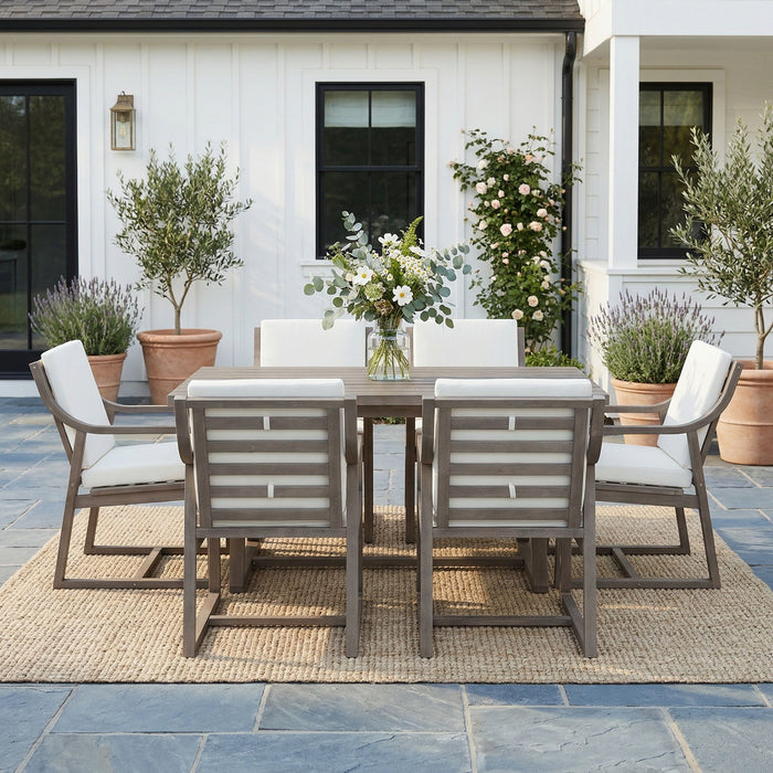 7 Piece Modern Outdoor Dining Set, Patio Furniture